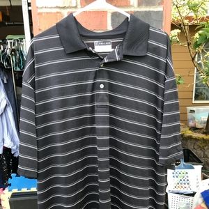 Big Man Striped Polo Golf Shirt